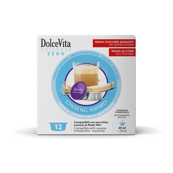 12 Capsule Dolce Vita Ginseng Amaro Compatibili Lavazza A Modo Mio