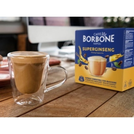 16 Capsule Caffè Borbone Super Ginseng Compatibile Dolce Gusto Nescafè