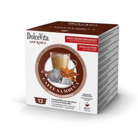 Capsule Caffè alla Sambuca Compatibil A Modo Mio – Dolce Vita (12 pz)