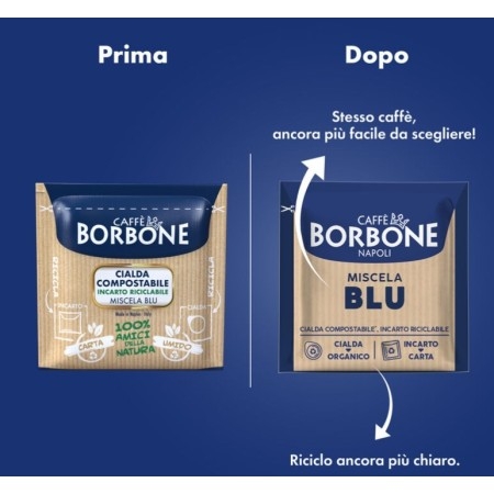 Caffè Borbone Miscela Blu Cialde ESE 44mm | Gusto Equilibrato e Corposo