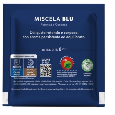 Caffè Borbone Miscela Blu Cialde ESE 44mm | Gusto Equilibrato e Corposo