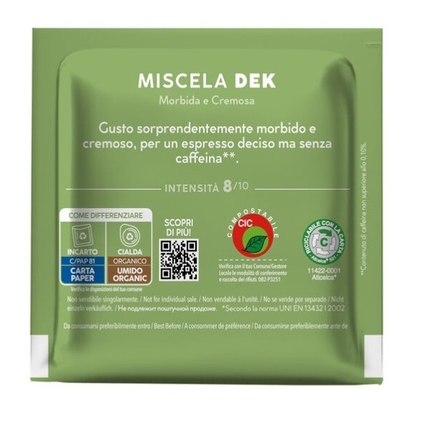 Caffè Borbone Miscela Dek Cialde ESE 44mm | Decaffeinato Cremoso