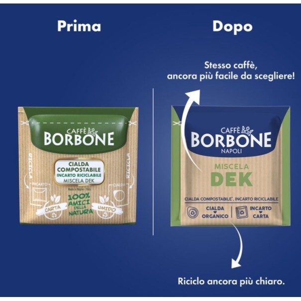 Caffè Borbone Miscela Dek Cialde ESE 44mm | Decaffeinato Cremoso