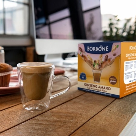 16 Capsule Caffè Borbone Ginseng Amaro Compatibile Dolce Gusto Nescafè